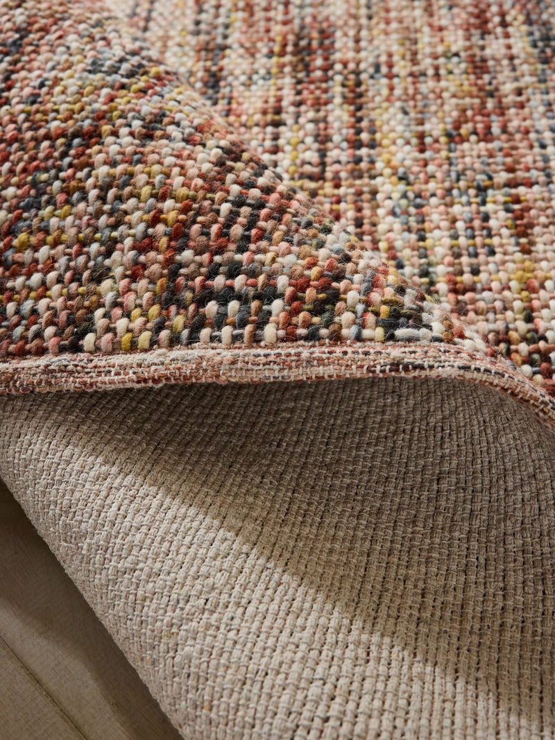 Red Multiweave Rug wool cotton blend - British product