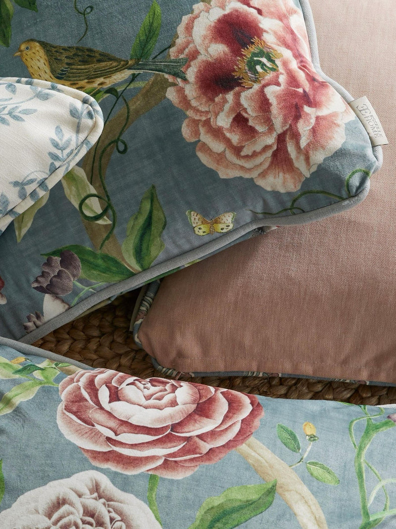 Esselle Home pink chinoiserie cushion 50cm, imported from the UK