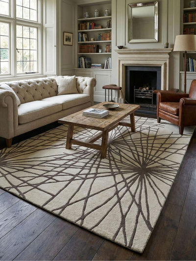 Next Esselle Home Charcoal Aura Starburst Wool Rug 120x170cm- Buy online at McGrocer