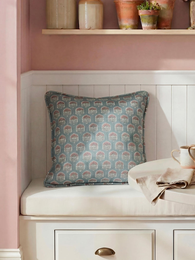 Esselle Home grey floral cushion 50x50cm, imported from the UK