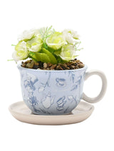 Next Widdop Blue Disney Alice in Wonderland Teacup Planter with Faux Plant- Buy online at McGrocer