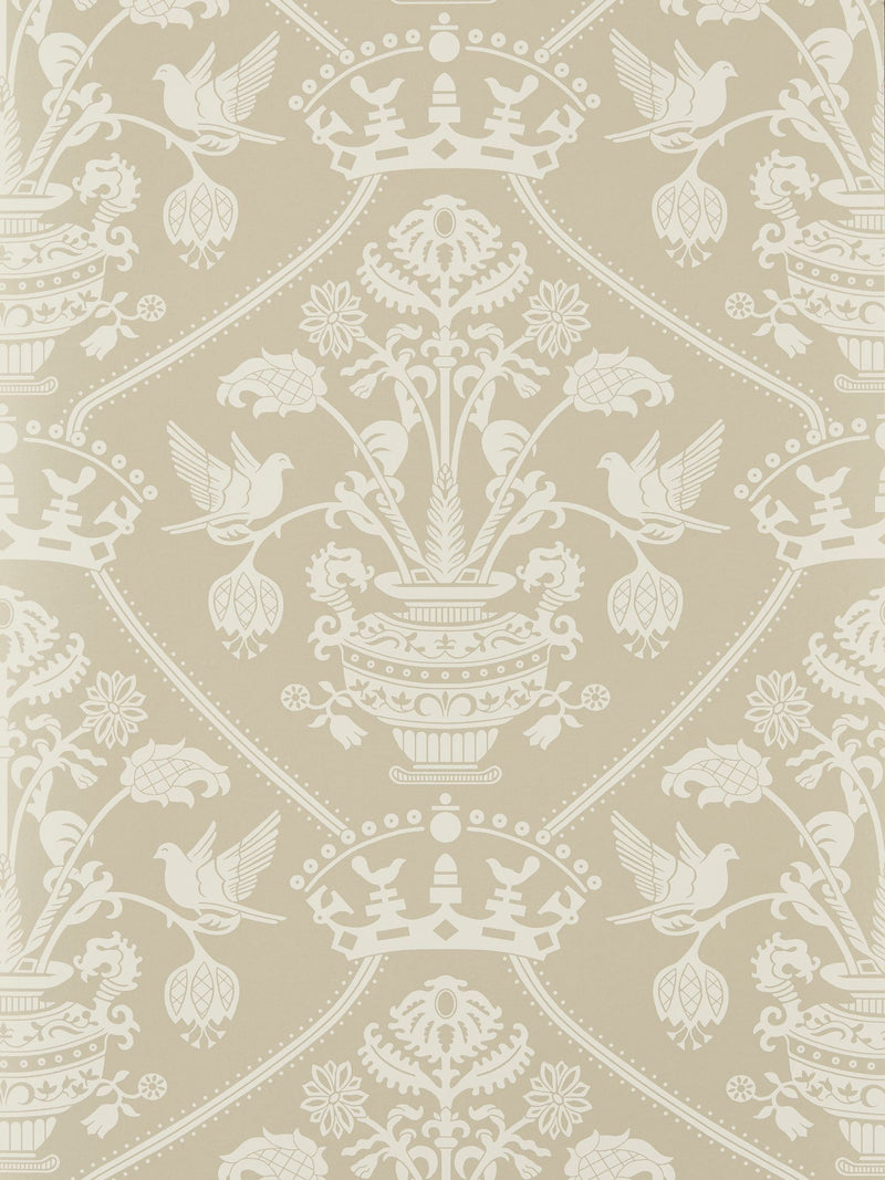 Sanderson Highgrove Damask wallpaper sample A4 (British brand)
