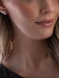 Beaverbrooks pearl stud earrings with cubic zirconia, imported from the UK