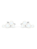 Beaverbrooks pearl stud earrings with cubic zirconia, imported from the UK