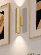 Next Searchlight Gold Temp Fluted Up & Down Wall Light 25.5cm- Buy online at McGrocer