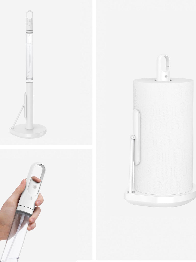 simplehuman white paper towel holder and spray pump (British brand)