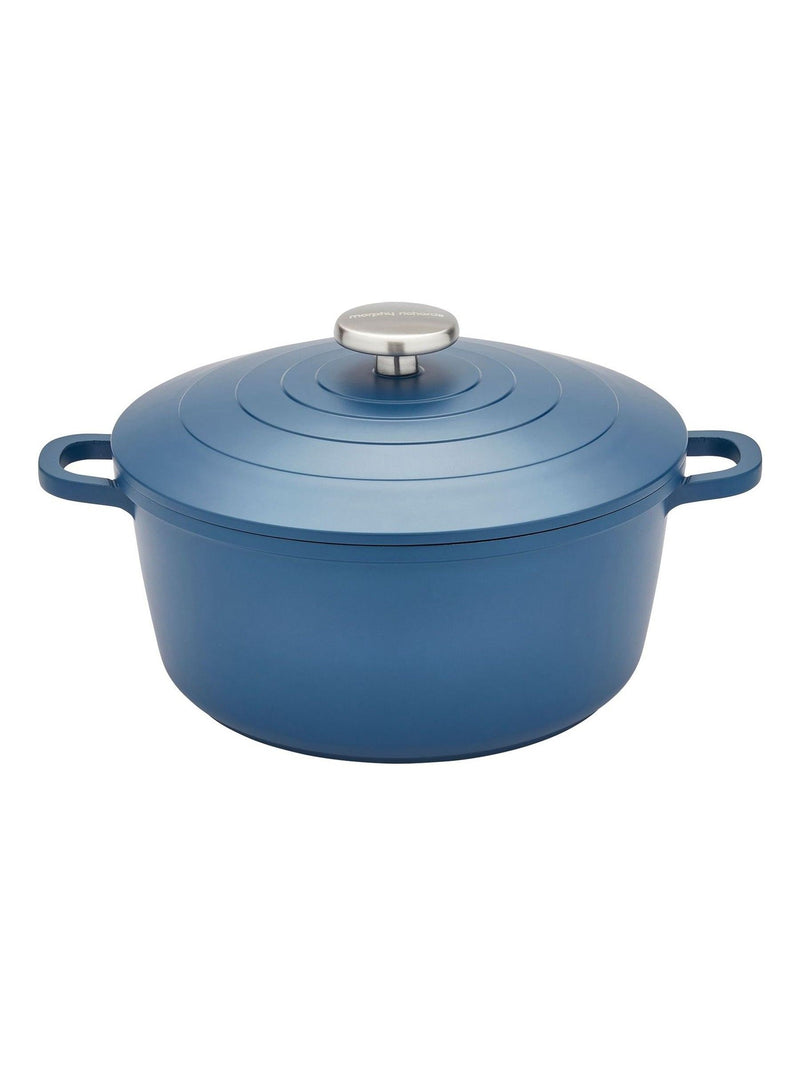 Morphy Richards blue cast aluminium casserole dish 24cm, imported from the UK