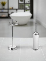 Next Showerdrape White Opera 2 Piece Toilet Roll Holder & Toilet Brush Bathroom Accessories- Buy online at McGrocer