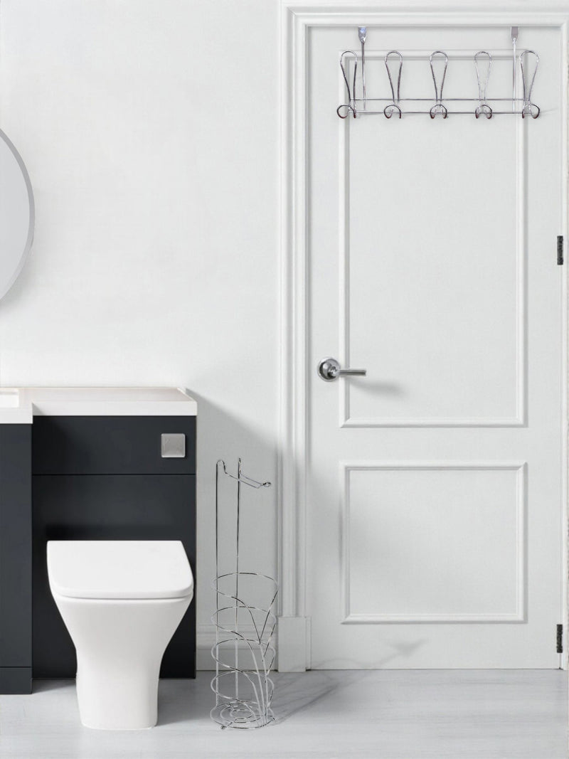 Showerdrape sage green toilet roll and overdoor hook set, imported from the UK
