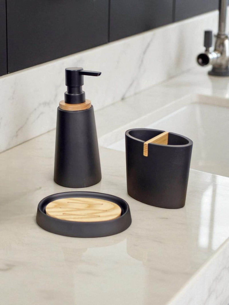 Showerdrape Sonata Black 3 piece bathroom set (British brand)