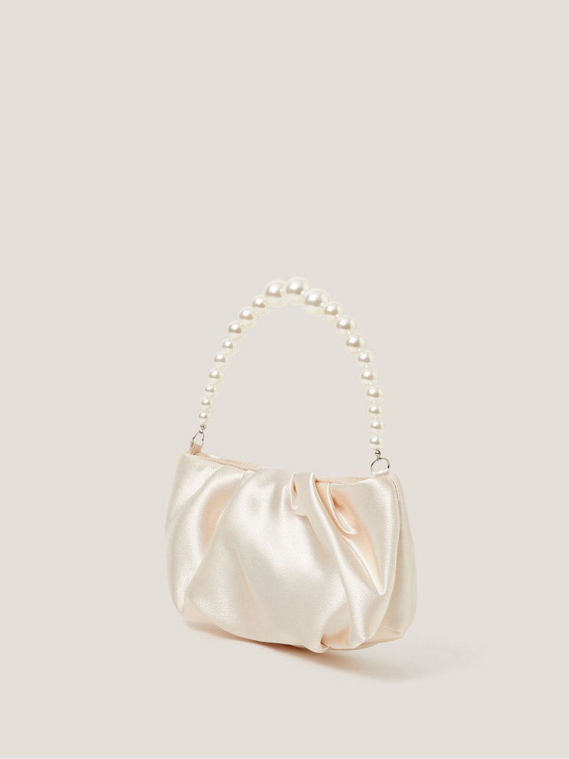 Monsoon cream pearl headband and satin bag set (British brand)
