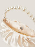 Monsoon cream pearl headband and satin bag set (British brand)