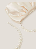 Monsoon cream pearl headband and satin bag set (British brand)
