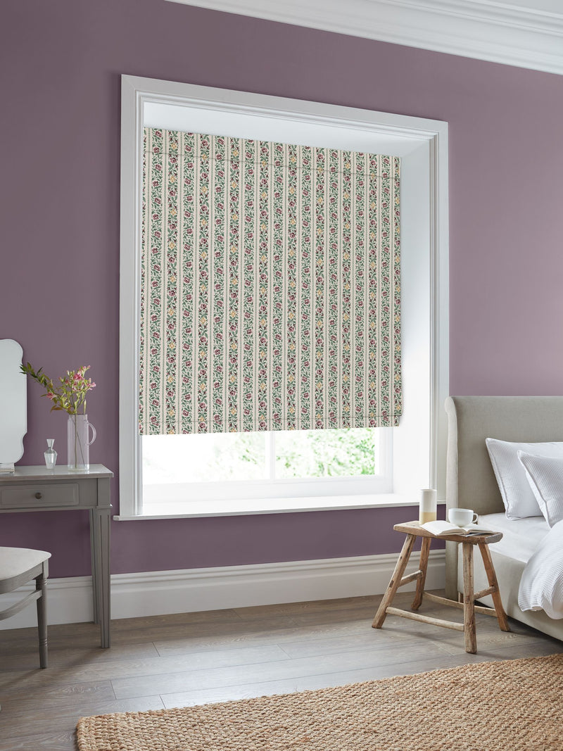 Laura Ashley Talon Stripe roman blinds natural, imported from the UK