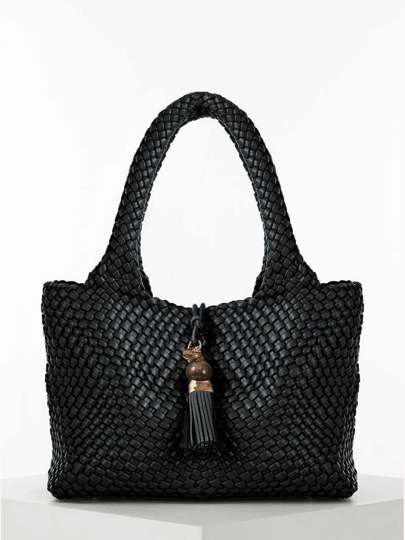 Luella Grey Black Saskia large woven tote bag (British brand)