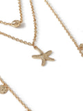Aela gold tone starfish multirow necklace, imported from the UK