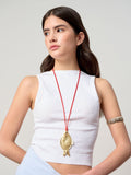 Aela red long cord fish necklace, UK version