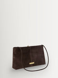 Loeffler Randall Corrine suede gathered ring clutch brown - British product