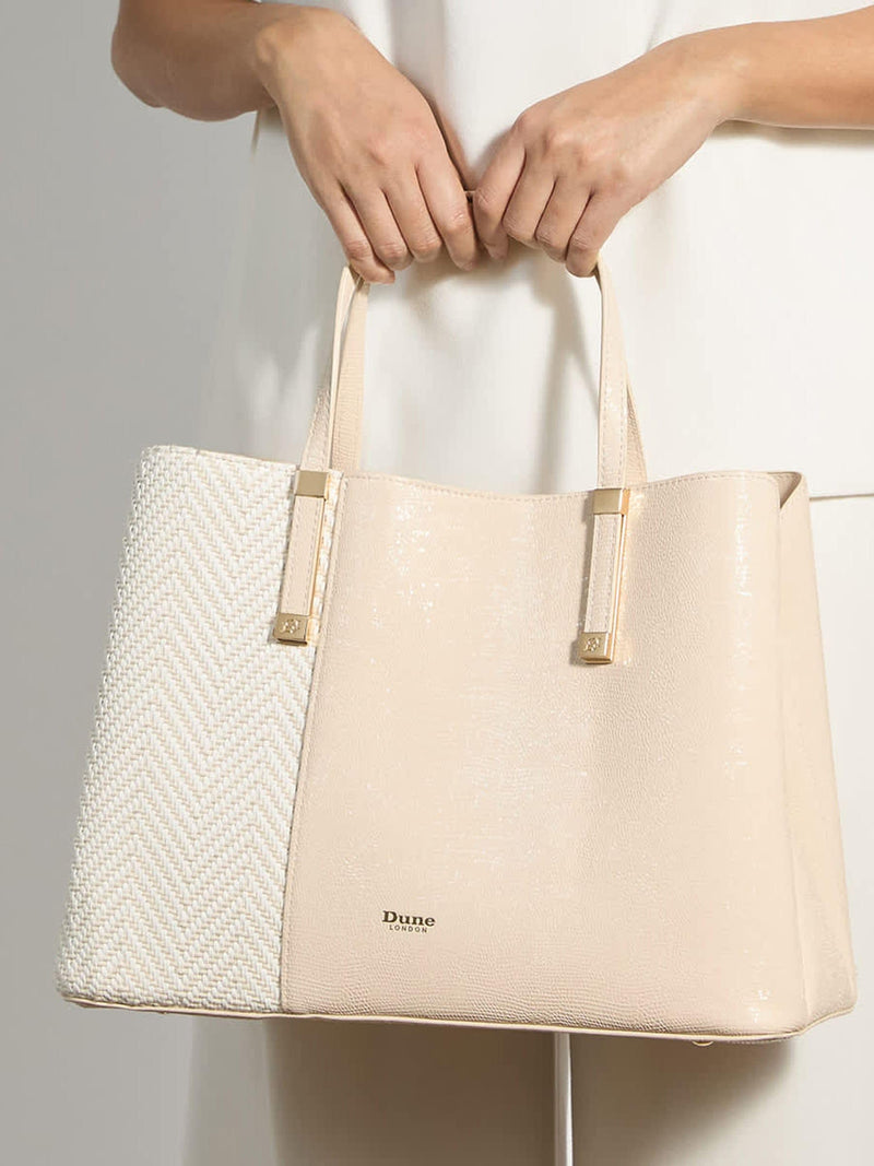 Dune London Dorry cream large tote bag, UK version