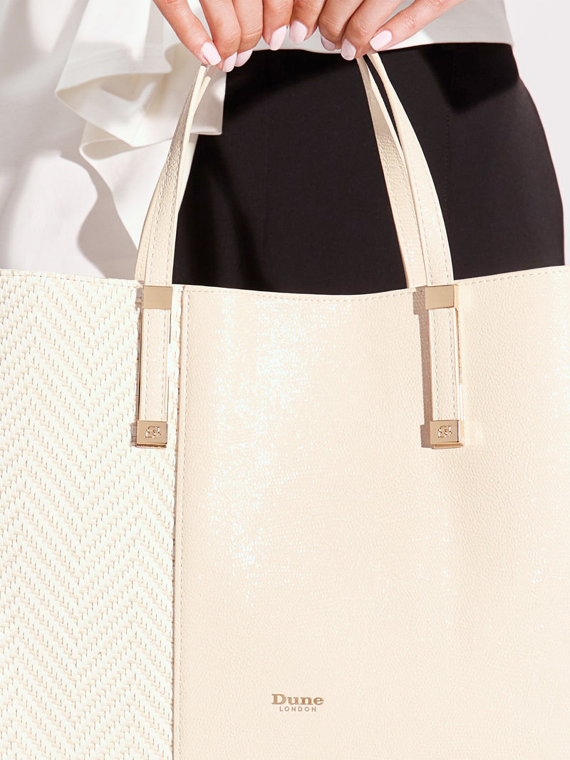 Dune London Dorry cream large tote bag, UK version