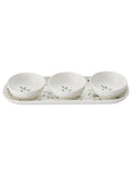 Portmeirion Sophie Conran mistletoe dip bowls and tray set, UK version