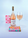 Spicers of Hythe Whispering Angel Rosé gift set with chocolate and sweets, UK version