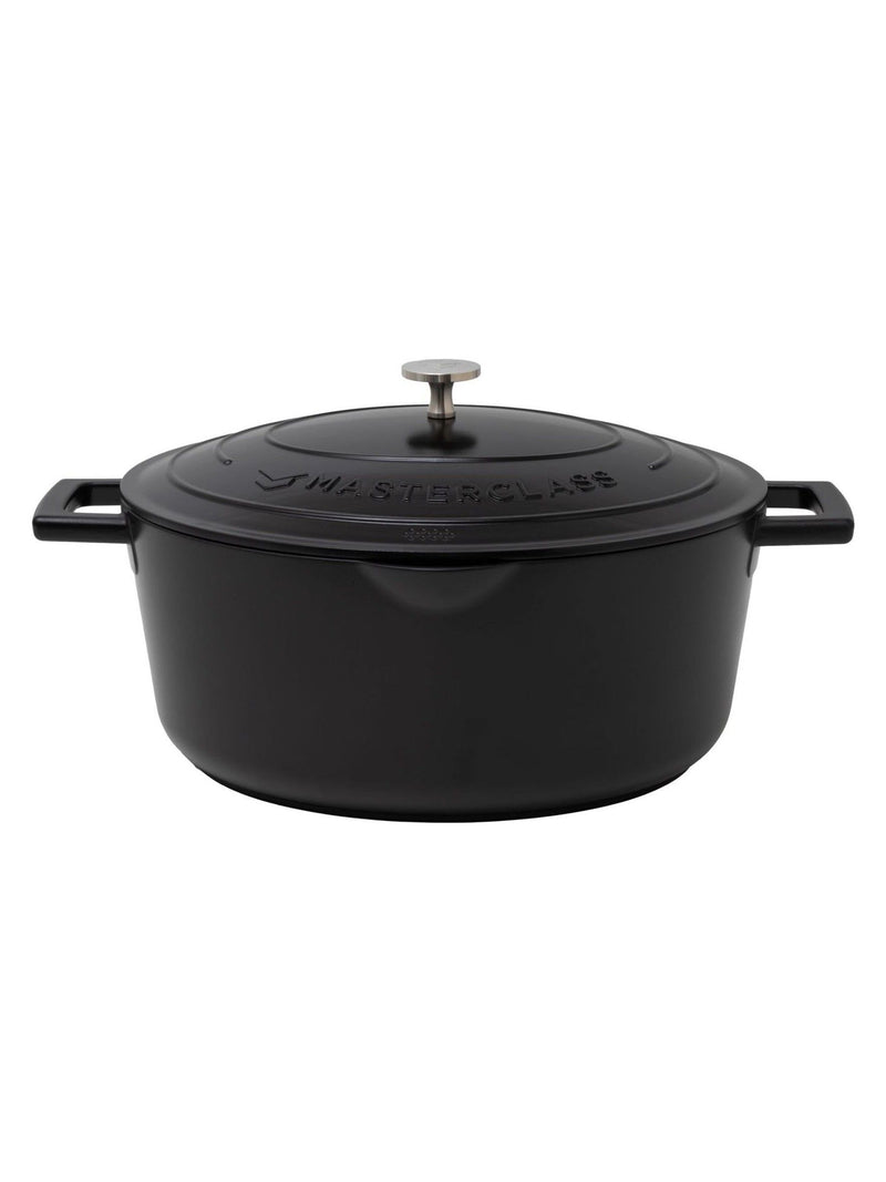 MasterClass black cast aluminium casserole dish 6L, UK version