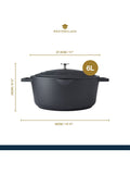 MasterClass black cast aluminium casserole dish 6L, UK version