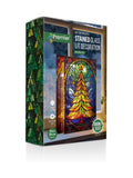 Premier Decorations LED lit stained glass tree ornament 21cm - British product