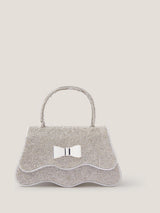 Next Monsoon Silver Diamanté Bow Handbag- Buy online at McGrocer