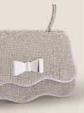 Monsoon silver diamanté bow handbag small - British product