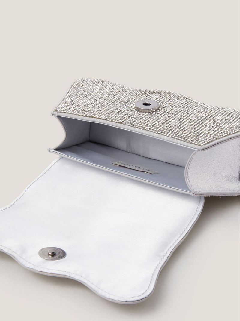 Monsoon silver diamanté bow handbag small - British product