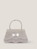 Monsoon silver diamanté bow handbag small - British product