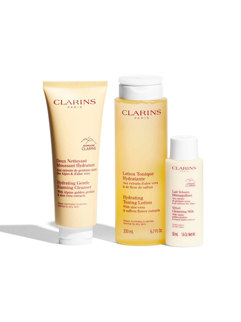 Clarins cleansing set for normal to dry skin (British brand)