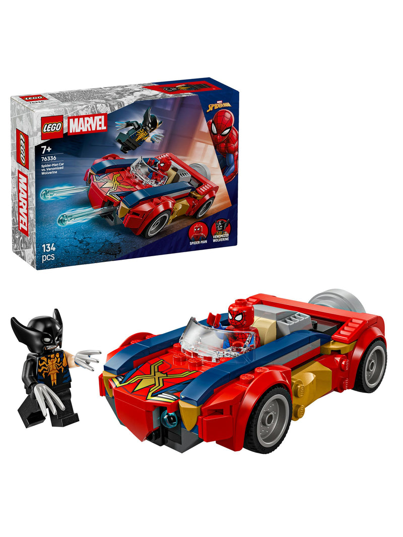 LEGO Marvel Spider-Man Car building set with Venomized Wolverine, imported from the UK
