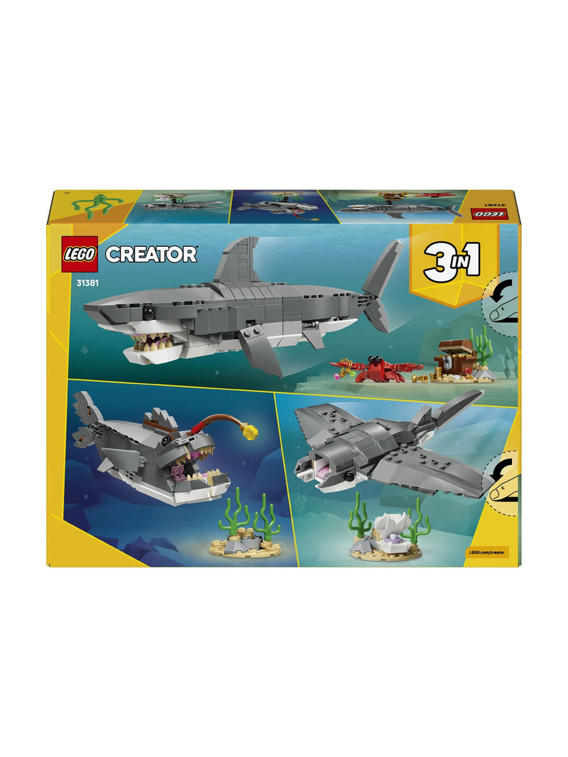 LEGO Creator 3-in-1 Fierce Shark building toy set, imported from the UK