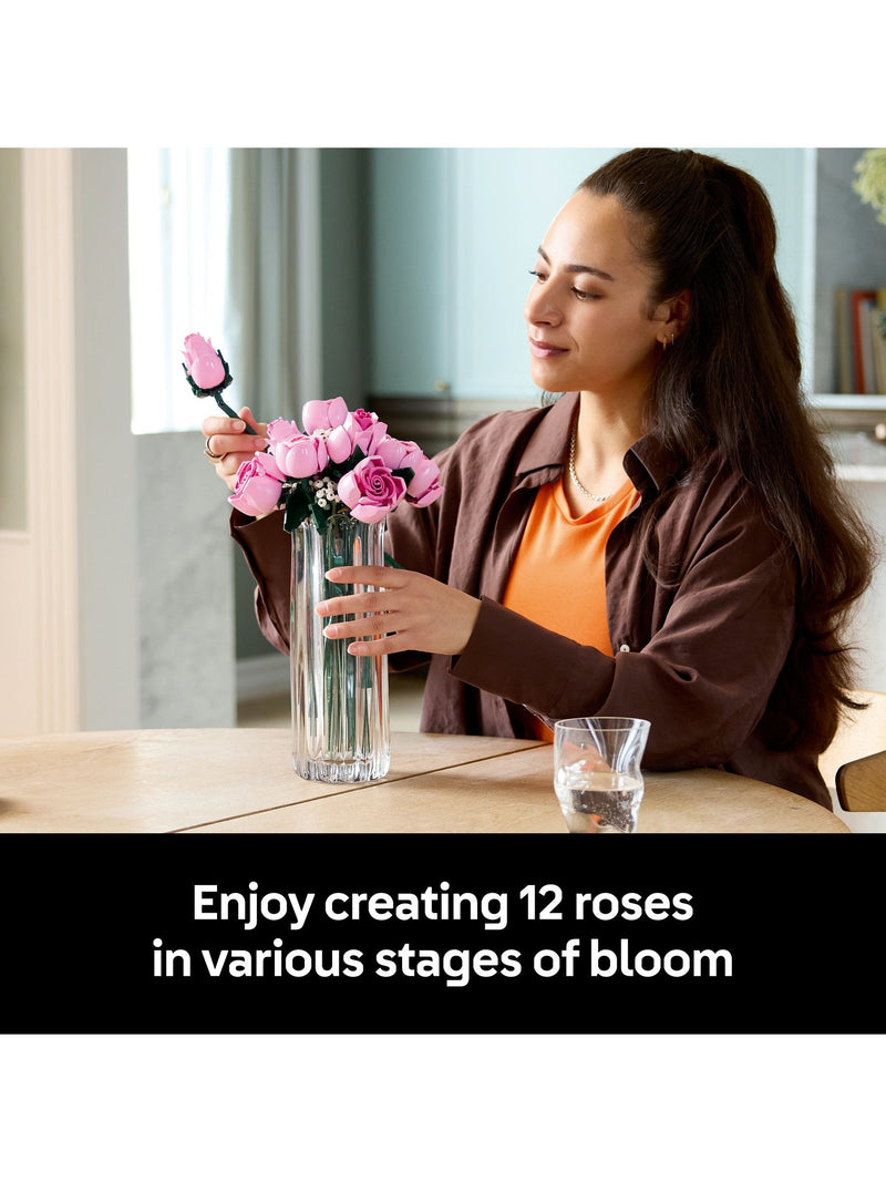 LEGO Botanicals Pink Roses building set 10374, imported from the UK