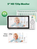 Leapfrog baby monitor white 5 inch with pan tilt zoom - British product