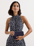Phase Eight blue grosgrain bow clutch purse - British product
