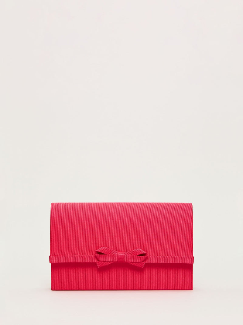 Phase Eight pink grosgrain bow clutch purse - British product