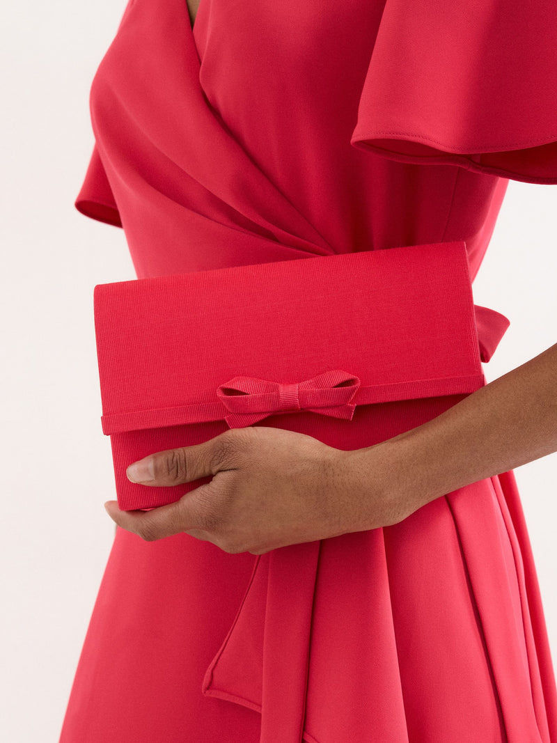 Phase Eight pink grosgrain bow clutch purse - British product
