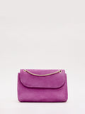 Phase Eight purple suede clutch bag with gold chain (British brand)