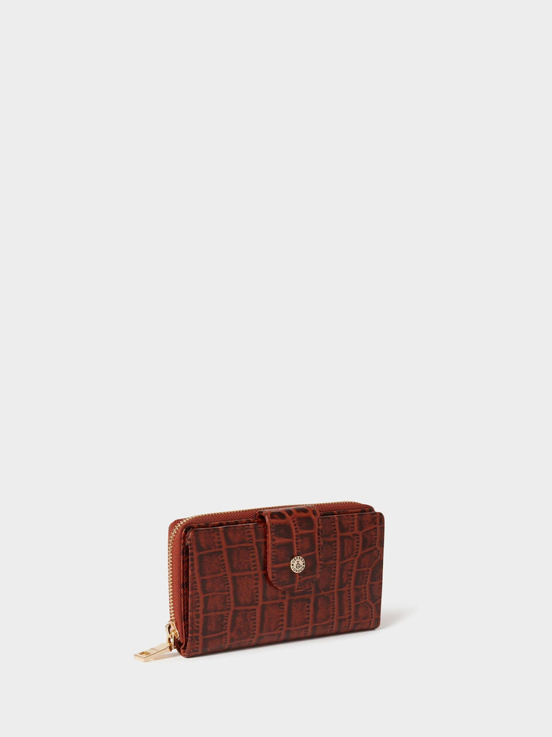 Osprey London Carla leather zip around purse brown (British brand)