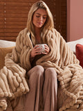 Morphy Richards large striped fleece electric heated throw - British product