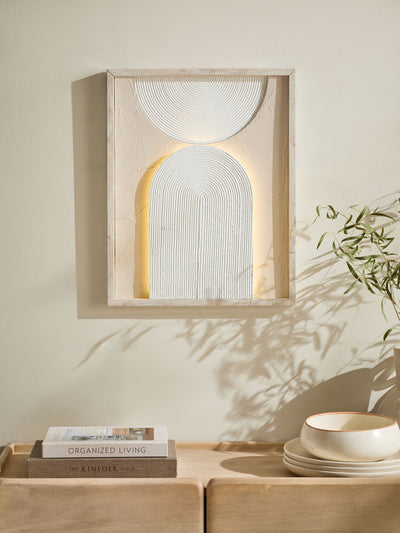 Next Neutral Light Up Textured Abstract Wall Art, 40cm x 50cm- Buy online at McGrocer