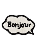Mooky Mats Bonjour bath mat cream black 50x80cm (British brand)
