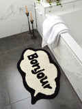 Mooky Mats Bonjour bath mat cream black 50x80cm (British brand)