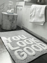 Next Mooky Mats You Look Good Grey Slogan Bath Mat- Buy online at McGrocer