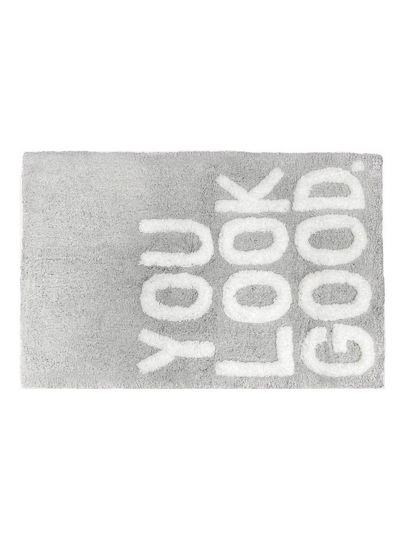Mooky Mats grey slogan bath mat 50x80cm, imported from the UK