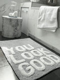 Mooky Mats grey slogan bath mat 50x80cm, imported from the UK